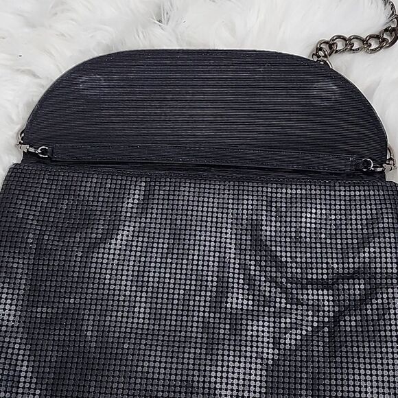 Whiting and Davis Black Mesh Body Chunky Chain Shoulder Bag - Picture 9 of 16